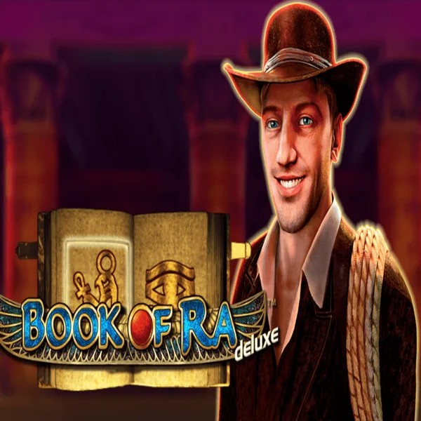 Book of Ra Deluxe slot icon by Novomatic, available at Slimking Casino