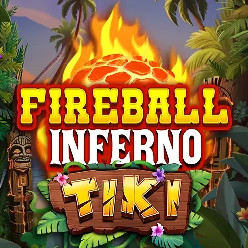 Fireball Inferno Tiki slot logo by NetEnt at Slimking Casino