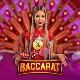 Mega Baccarat online game logo by Pragmatic Play on slimkingcasino.com.pl