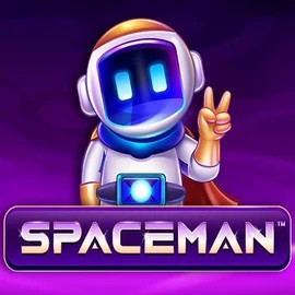 Spaceman online game logo by Pragmatic Play on slimkingcasino.com.pl